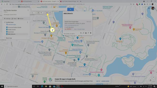 Starten von Wegbeschreibungen in einer benutzerdefinierten Google Maps-Karte.
