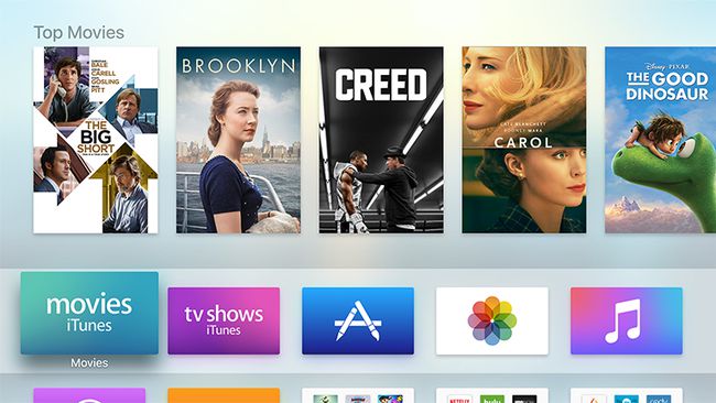 La página de inicio de la App Store de Apple TV.