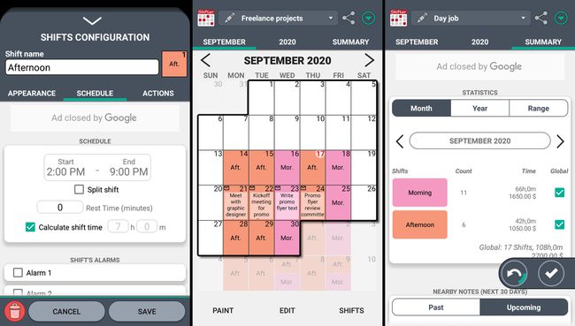 Verwenden Sie Shifter, um Schichten einzurichten, Zeitpläne anzuzeigen und Arbeits- und Einkommenszusammenfassungen anzuzeigen