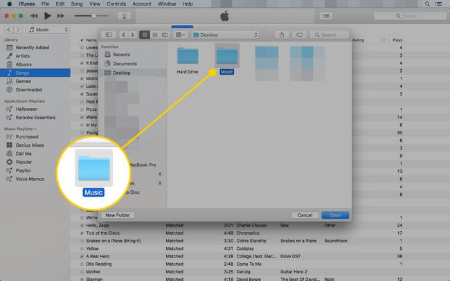 MacのiTunesにインポートする音楽フォルダを選択する