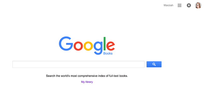 Zrzut ekranu strony wyszukiwania Książek Google