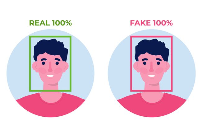 Deepfake, Deep face technologijos koncepcija. Vektorinė iliustracija