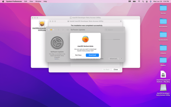 تم تمييز التنزيل أثناء ترقية macOS.