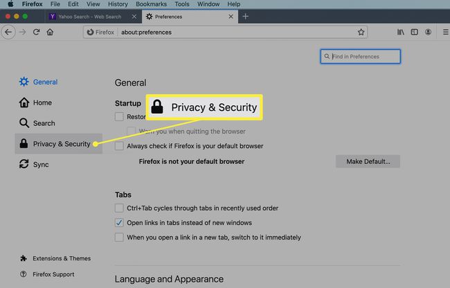 Configuración de privacidad y seguridad en Firefox