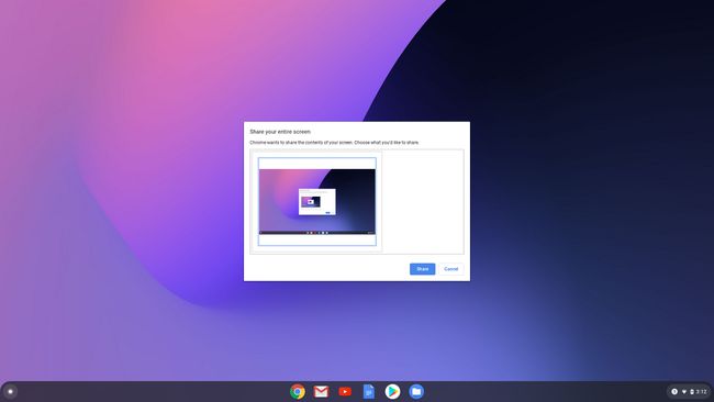 Chrome OS Chromecast 화면 선택