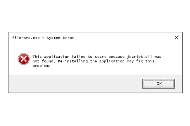 chybová zpráva jscript DLL v systému Windows