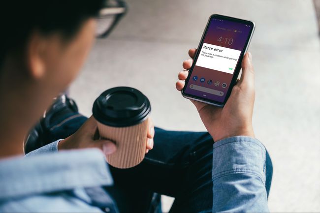 Eroare de analiză pe un telefon Android.