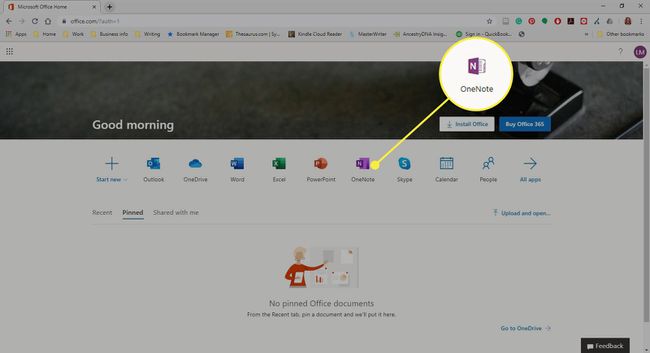 Uygulamalar listesinde OneNote