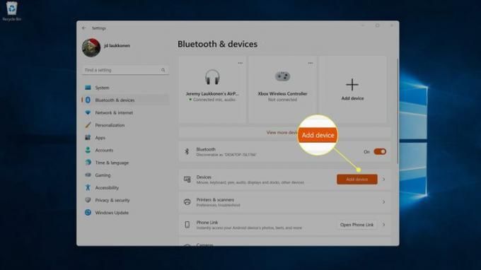 「Windows 11 Bluetooth とデバイス」で強調表示されているデバイスを追加します。