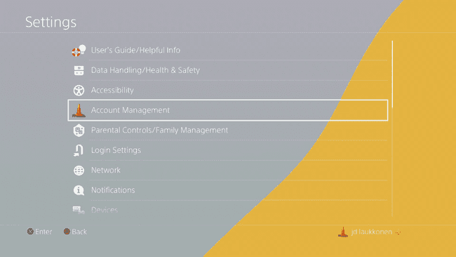 Snimka zaslona postavki PS4.