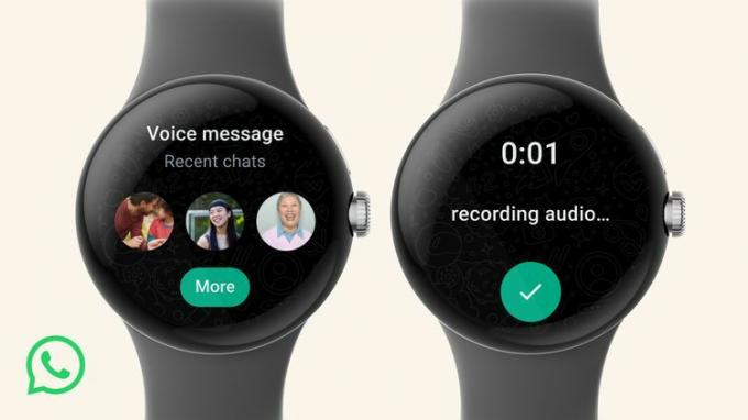 WearOS スマートウォッチの文字盤に WhatsApp が表示される