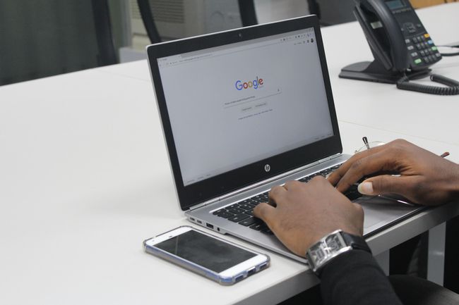 Google åbner på en HP bærbar computer