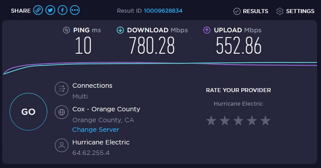 Prueba de velocidad de Internet Speedtest.net