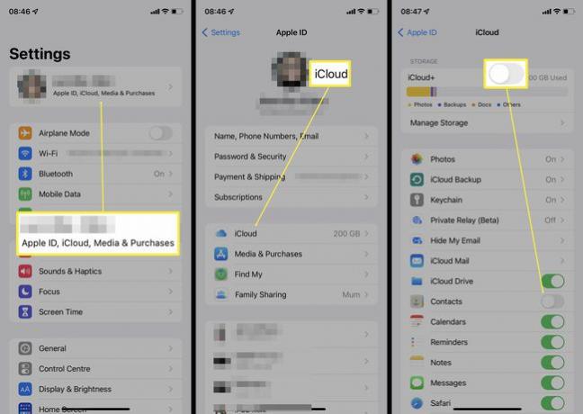 連絡先をiCloudに同期するためにiPhoneで必要な手順。