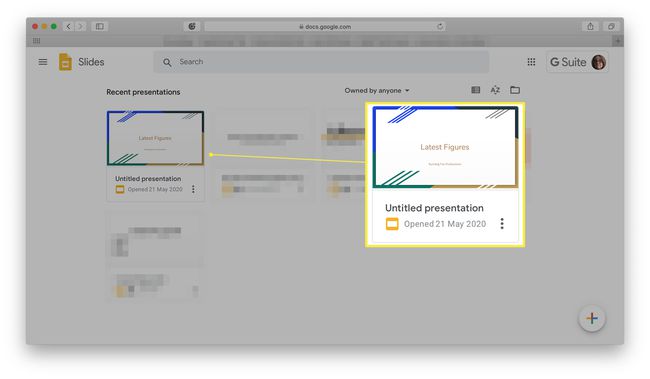 Google สไลด์ที่ไฮไลต์งานนำเสนอล่าสุด