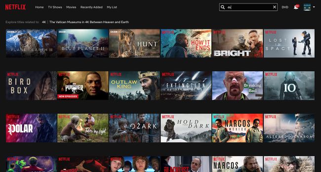 4k-sisältöä Netflixin verkkosivuilla