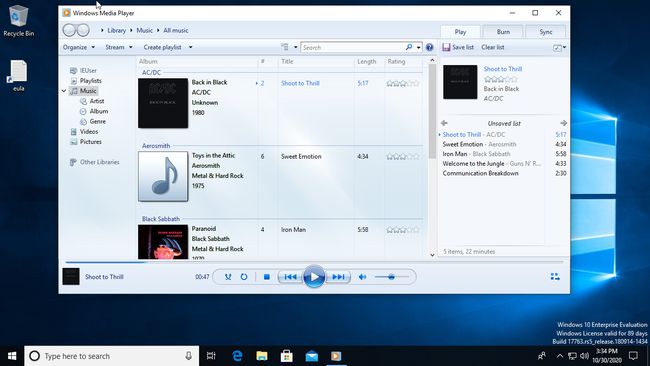Windows Media Player 12 v systému Windows 10