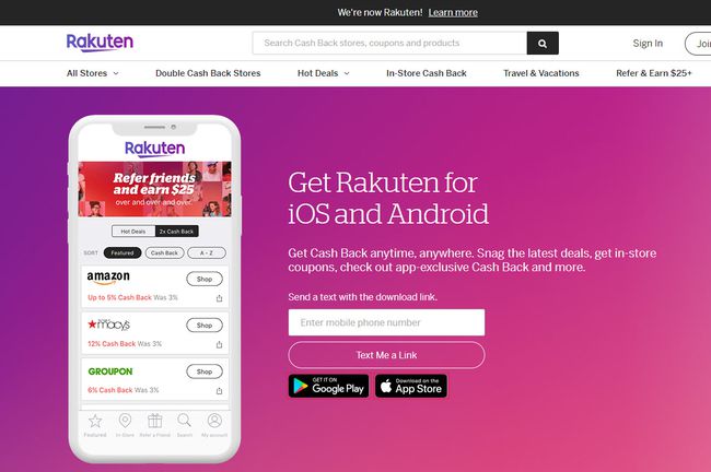Sitio web de Rakuten