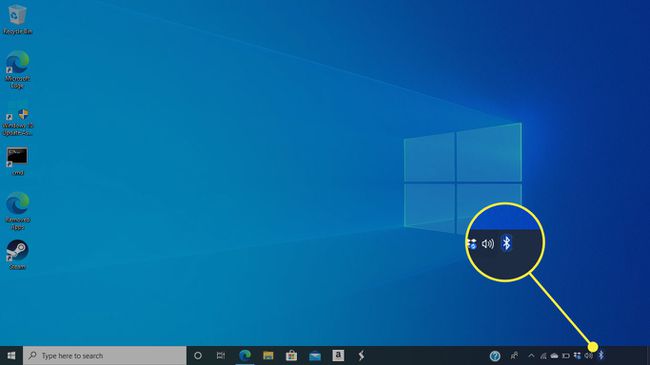 Bluetoothi ​​ikoon Windows 10 tegumiribal