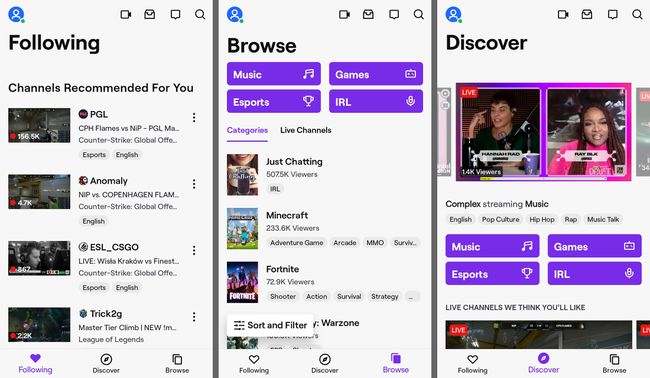 Aplikace Twitch pro Android