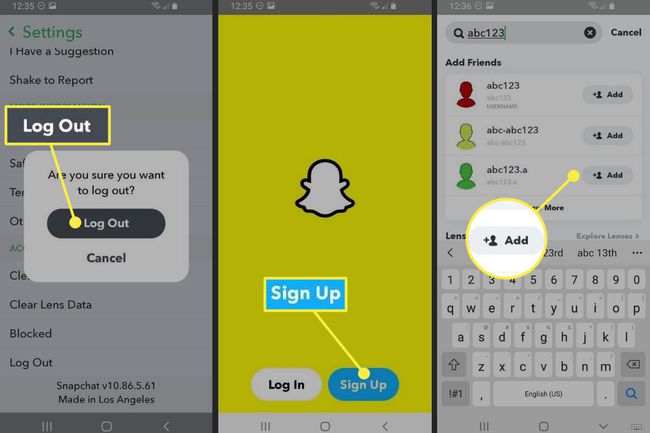 Crearea unui cont nou în Snapchat