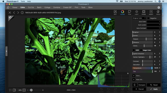 PhotoScape X ekrānuzņēmums operētājsistēmā MacOS.