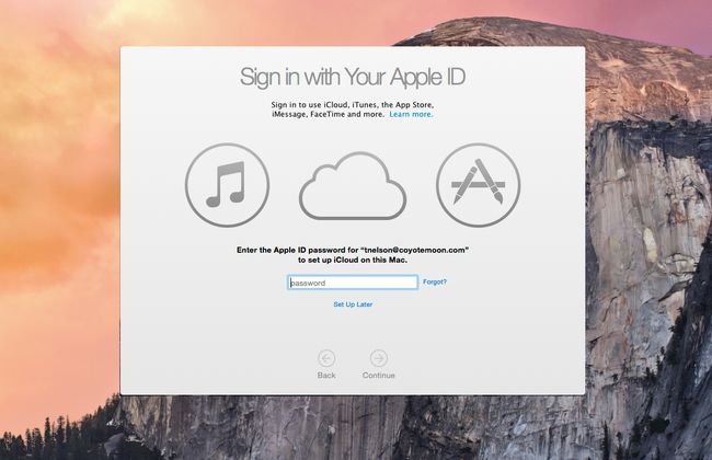 AppleID-kirjautumisvaihtoehto OS X Yosemitelle