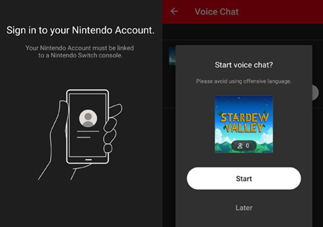 Aplikacija Nintendo Voice Chat