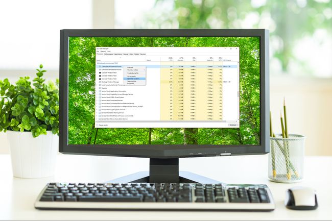 Proces běhu klientského serveru zobrazený ve Správci úloh na stolním počítači se systémem Windows.