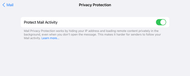 Налаштування захисту поштової активності в iOS