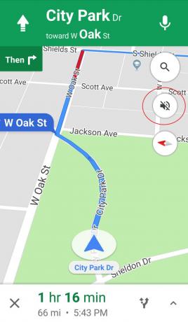 navigatie in Google Maps gedempt