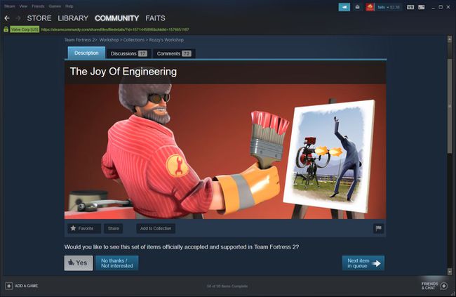 Um item na Oficina Steam