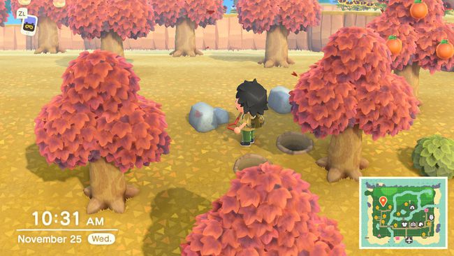 Animal Crossing-karakteren udfører skovltrick