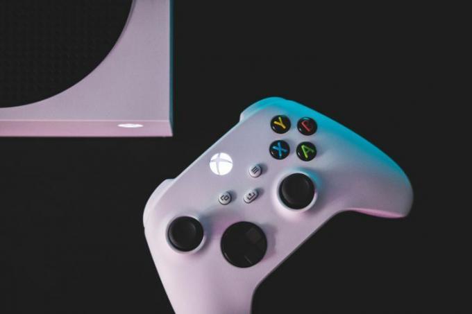 Xbox コントローラーの拡大図。 