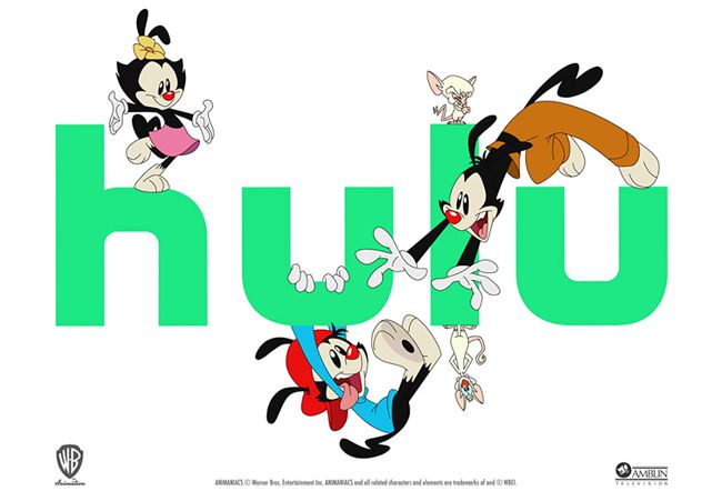 Personajele principale din „Animaniacs” se joacă cu sigla Hulu