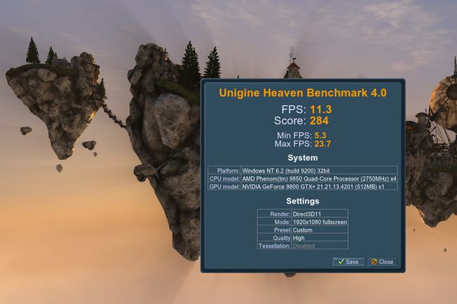 Wyniki Unigine Heaven Benchmark 4.0