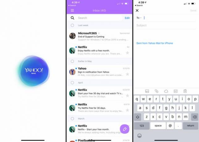 Aplicativo Yahoo Mail no iOS