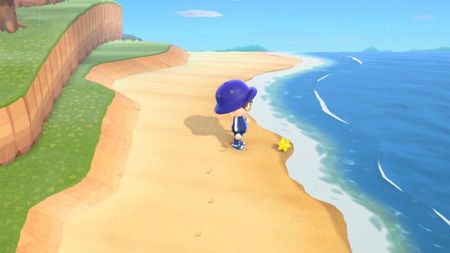 Fragmenti zvijezda na plaži u Animal Crossing: New Horizons.