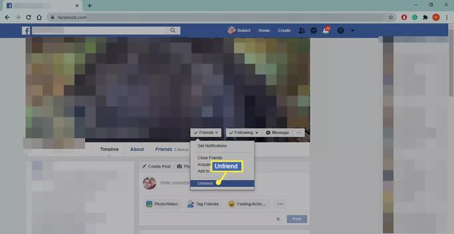 Unfriend på Facebook