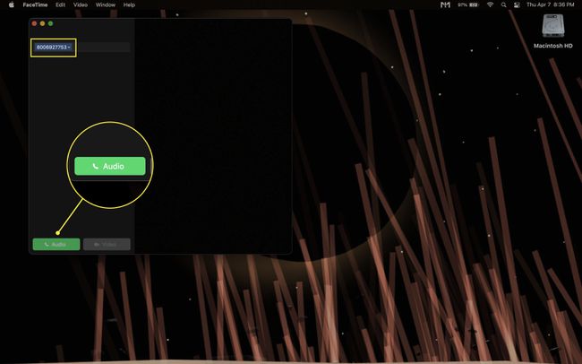 إجراء مكالمة FaceTime على جهاز Mac.