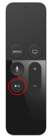 Le bouton PlayPause de la télécommande Apple TV