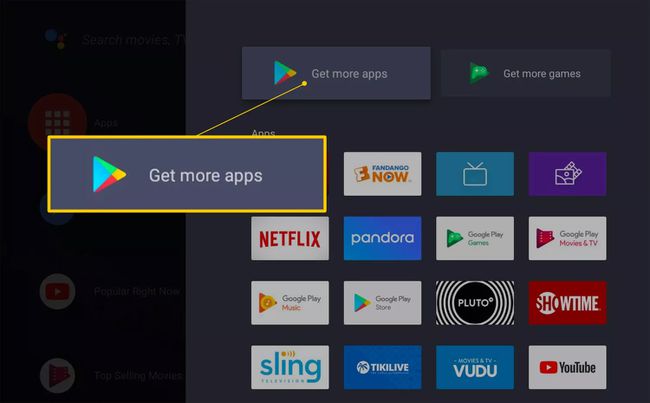 Tlačidlo Získať ďalšie aplikácie na Android TV