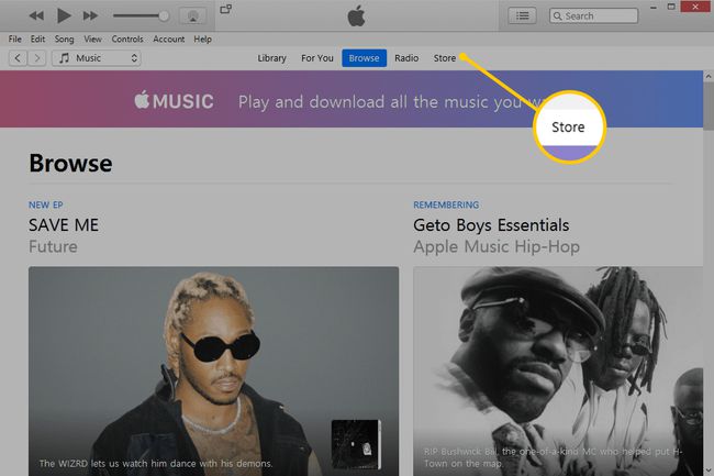 Store-Button in iTunes