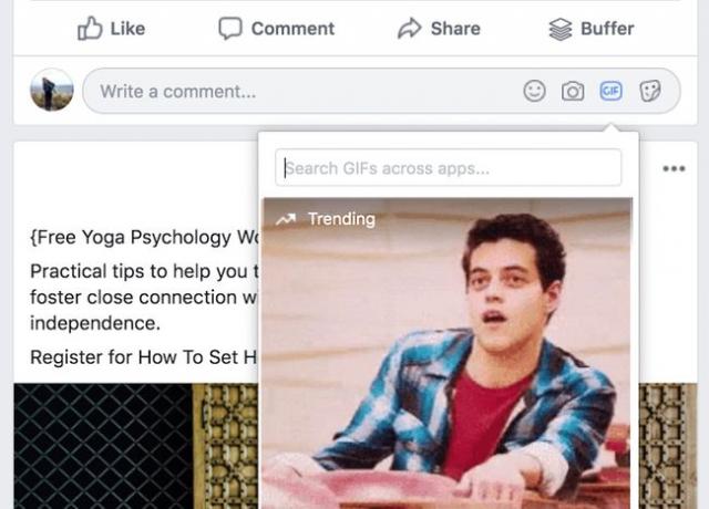 Facebook.com에서 GIF 검색하기.