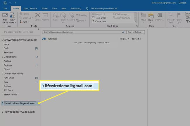 Gmail-adresse i sidebjælken