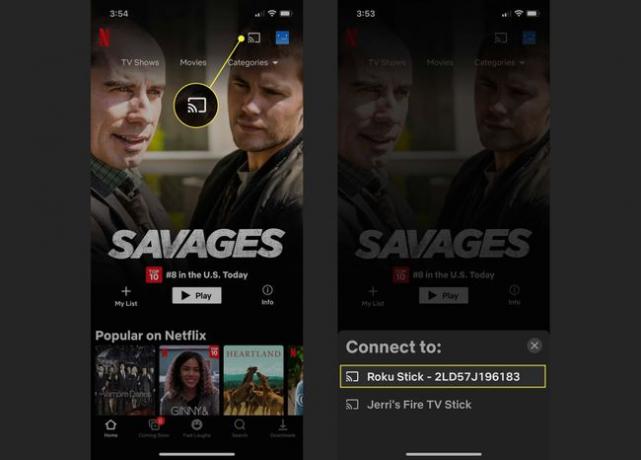 Prenášanie Netflixu do zariadenia Roku na iPhone.