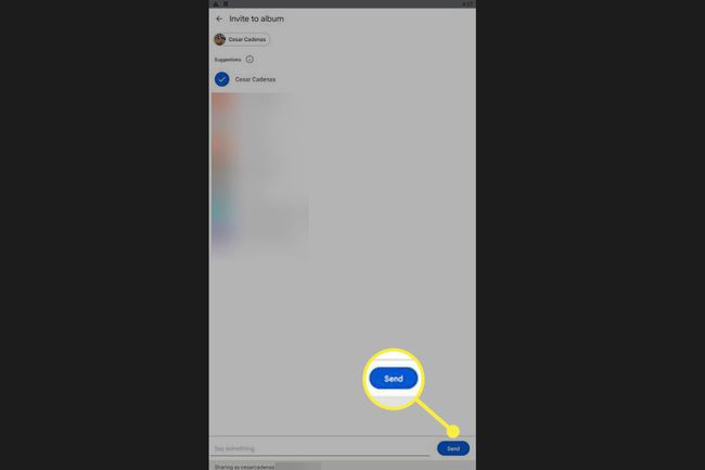 El último botón de envío para compartir fotos en Google Photos en Android.