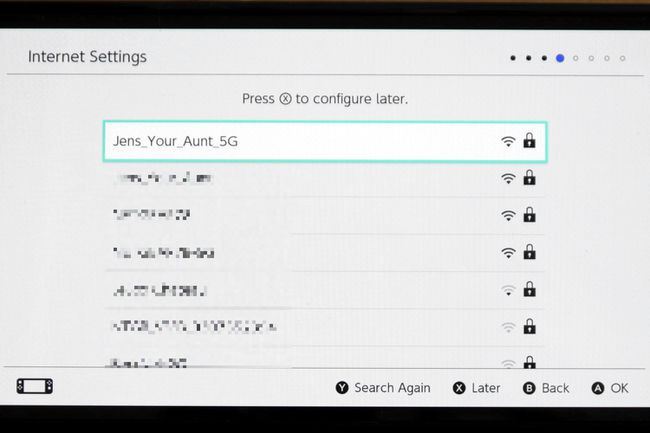 Nintendo Switch OLED는 인터넷 설정 화면을 설정합니다.