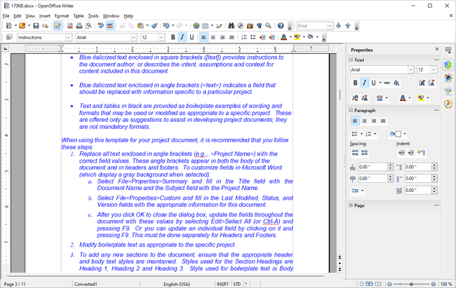 OpenOffice Writer bearbeitet DOCX-Datei