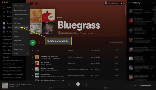 Spotifyプレイリストは同様のプレイリストを作成します